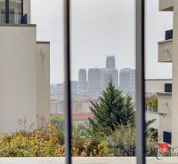View from the balcony in Bratislava-New Town on Svätovavrinecká, with a panorama of the city.
