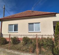 A family house in Ludanice with a white facade and a red roof, fenced garden.
