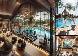 Apartment construction: Luxury interiors with a swimming pool, fitness center, family atmosphere, and relaxation zones.