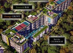 Comprehensive apartment development in Pattaya with greenery and sports facilities.