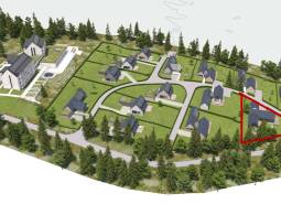 Development plots in Tajov with modern amenities and the placement of homes in nature.