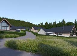 Development plots in Tajov with houses surrounded by nature and forest.
