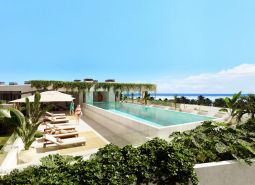 Rooftop terrace with a pool on an apartment development in Paje, Unguja South.