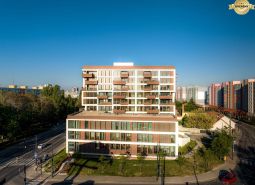 Apartment construction in Bratislava - Ružinov on Mierová Street with modern architecture.