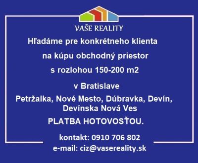 Searching for Commercial premises, Commercial premises, Bratislava - N