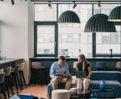 Modern office spaces in a new building in the wider city centre
