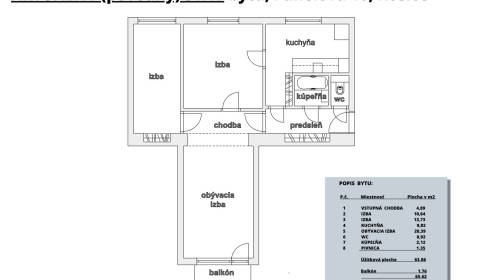 Two bedroom apartment, Panelová, Sale, Košice - Juh, Slovakia