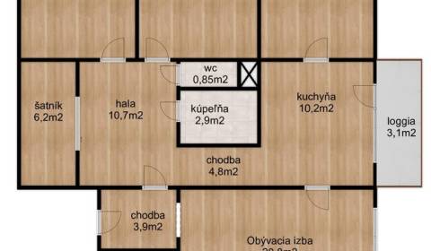 Three bedroom apartment, Novomeského, Rent, Nitra, Slovakia