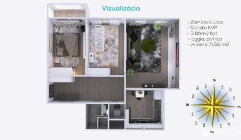 Two bedroom apartment, Zombova, Sale, Košice - Sídlisko KVP, Slovakia