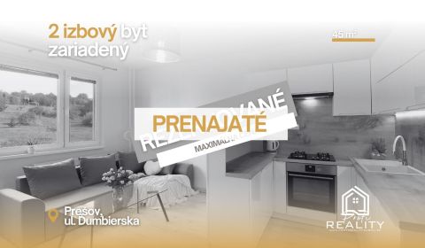 Rent One bedroom apartment, One bedroom apartment, Ďumbierska, Prešov,