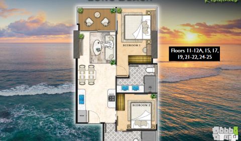 2 BEDROOM APARTMENT B1 THE RIVIERA CALIFORNIA PATTAYA