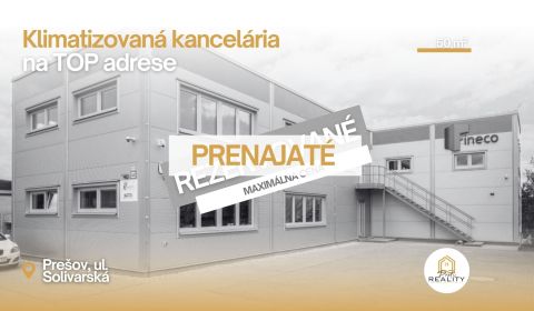 Rent Offices, Offices, Solivarská, Prešov, Slovakia