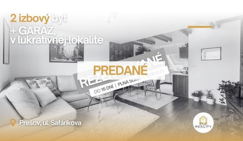 Sale One bedroom apartment, One bedroom apartment, Šafárikova, Prešov,