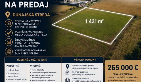 Sale Land – for living, Land – for living, Gabčíkovská cesta, Dunajská