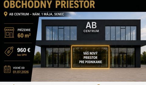 Rent Commercial premises, Commercial premises, Mierové nám., Senec, Sl