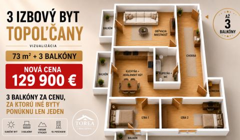 Sale Two bedroom apartment, Two bedroom apartment, Topoľčany, Slovakia