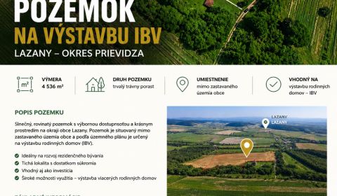 Sale Land – for living, Land – for living, Prievidza, Slovakia