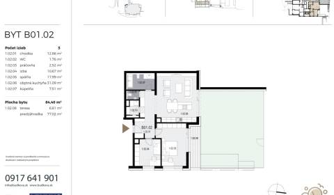 Two bedroom apartment, Búdková, Sale, Bratislava - Staré Mesto, Slovak