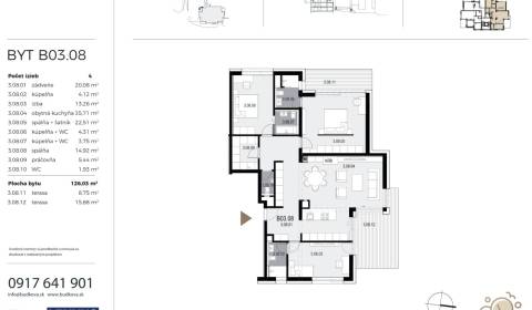 Three bedroom apartment, Búdková, Sale, Bratislava - Staré Mesto, Slov
