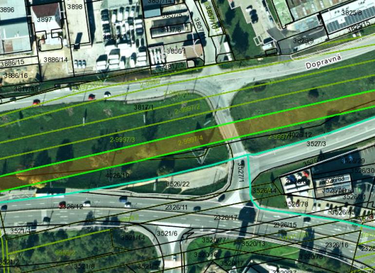 Aerial view of commercial land - near Dopravná Street, Košice - Ťahanovce district.