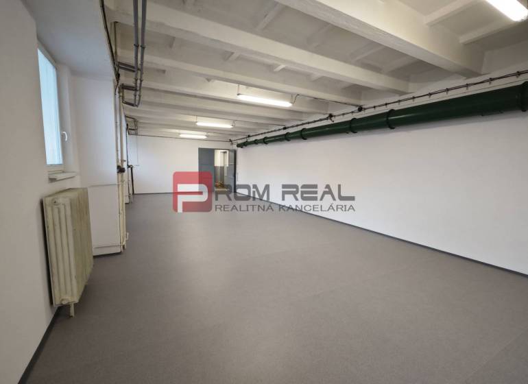 Spacious interior, white walls, high ceiling, LED lighting, warehouses and halls.
