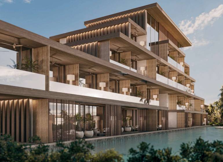 A family house in Nungwi, Zanzibar North with terraces and a pool near a modern resort.