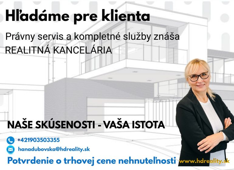 Real estate agency advertisement offering legal services, contact, property price confirmation.