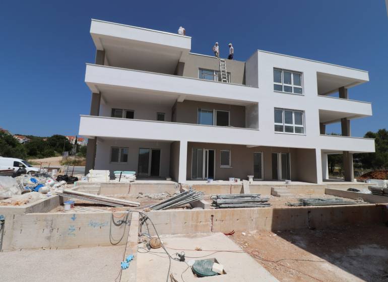 A building under construction of a recreational apartment on Stablinac Street in the city of Vodice.