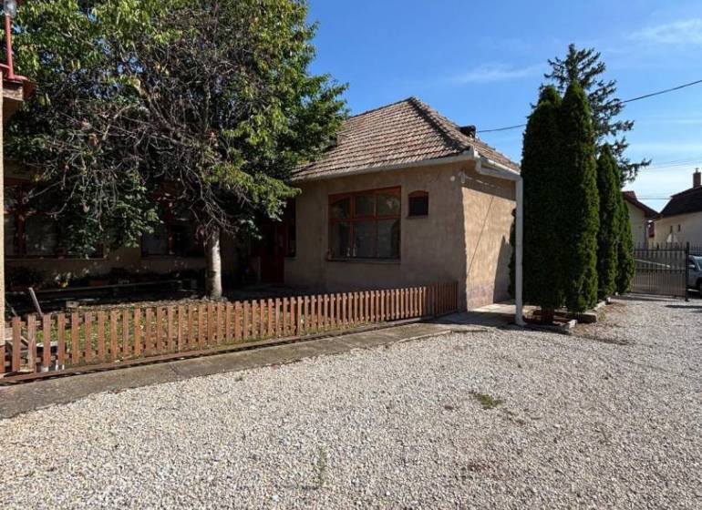 A family house on Sládkovičova Street in Kolárovo with a lawn, fence, and trees.