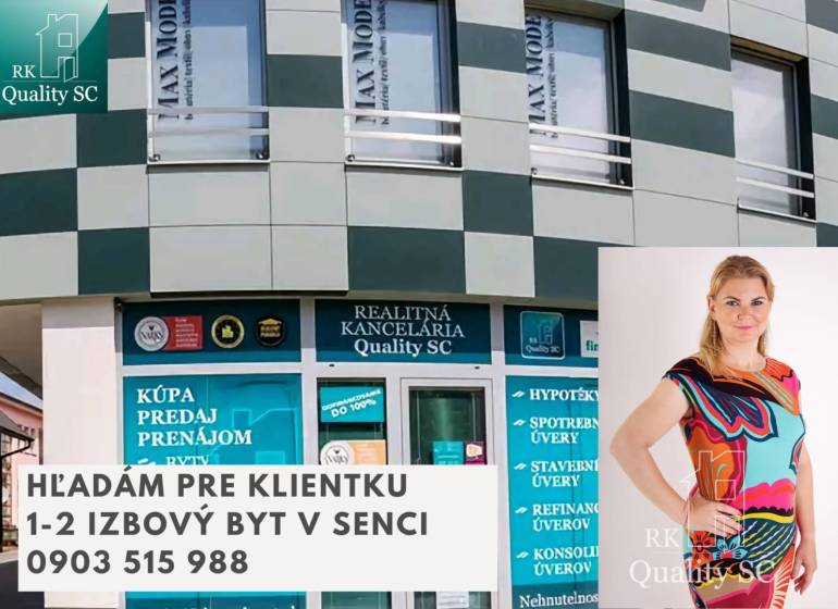 Real estate agency offer in Senec for a 1-room apartment, contact: 0903 515 988.