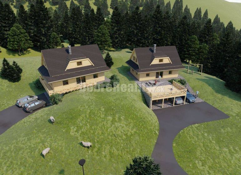 Two houses on plots - living, surrounded by forest in Kremnické Bane.