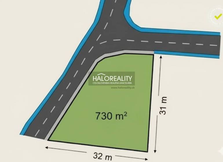 Land map for housing in Madunice, area of 730 m² with road accessibility.
