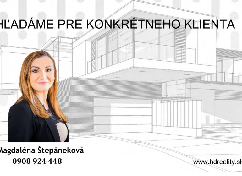 A real estate agency is looking for a property for a specific client, contact the agent.