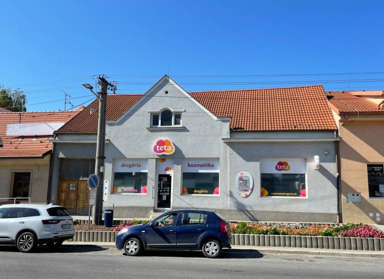 A family house on M. A. Beňovského Street in Vrbové with a shop on the ground floor.