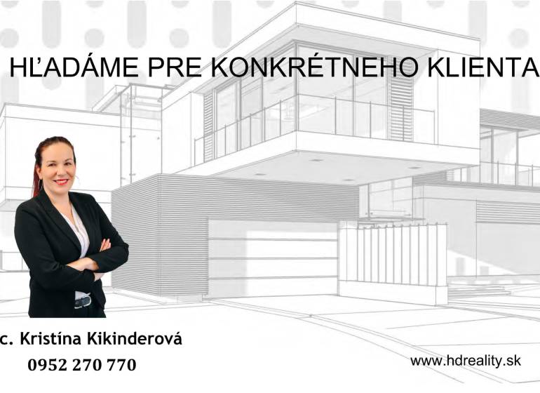 Real estate agency advertisement with a sketch of a family house and contact information.