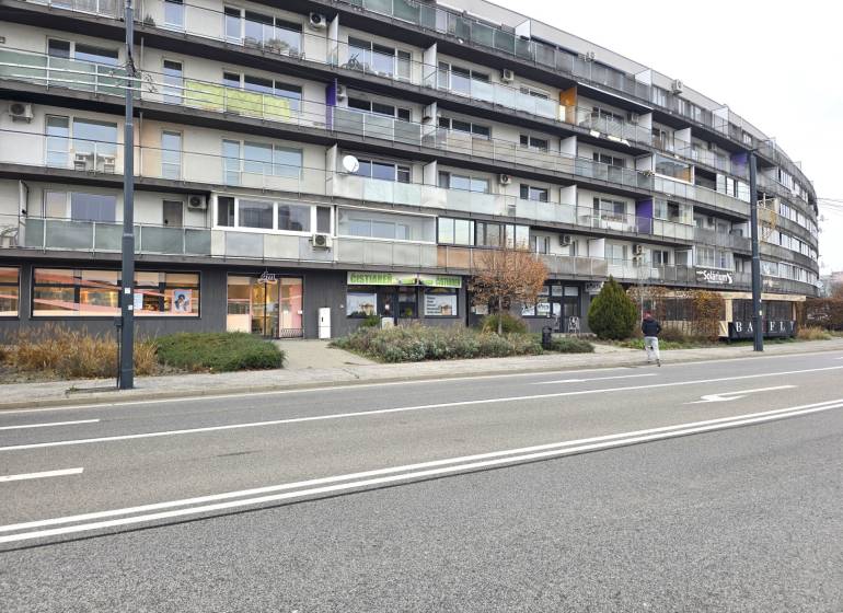 Commercial premises on Vrakunska Street in Bratislava - Podunajske Biskupice, a modern building with balconies.