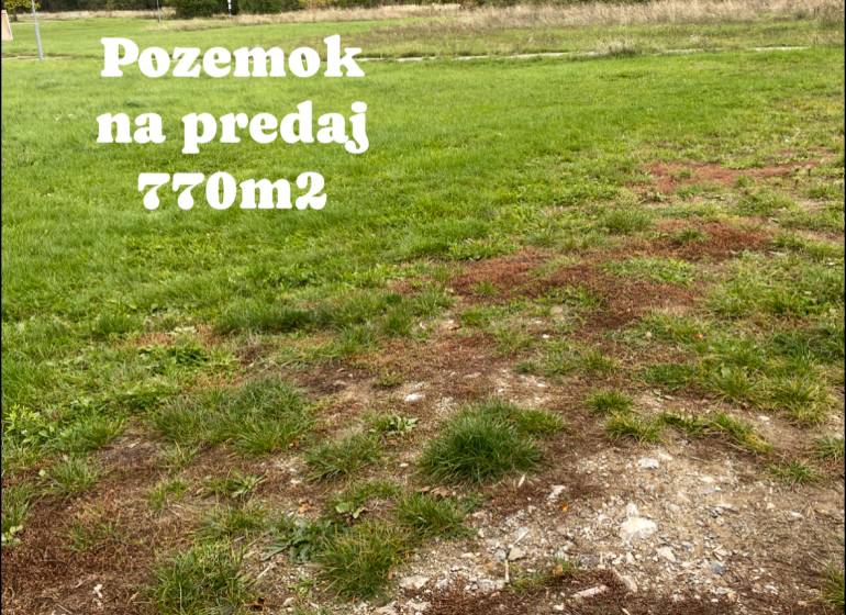 Grassland for sale (770 m²) suitable for living in Michalovce with visible brown spots.