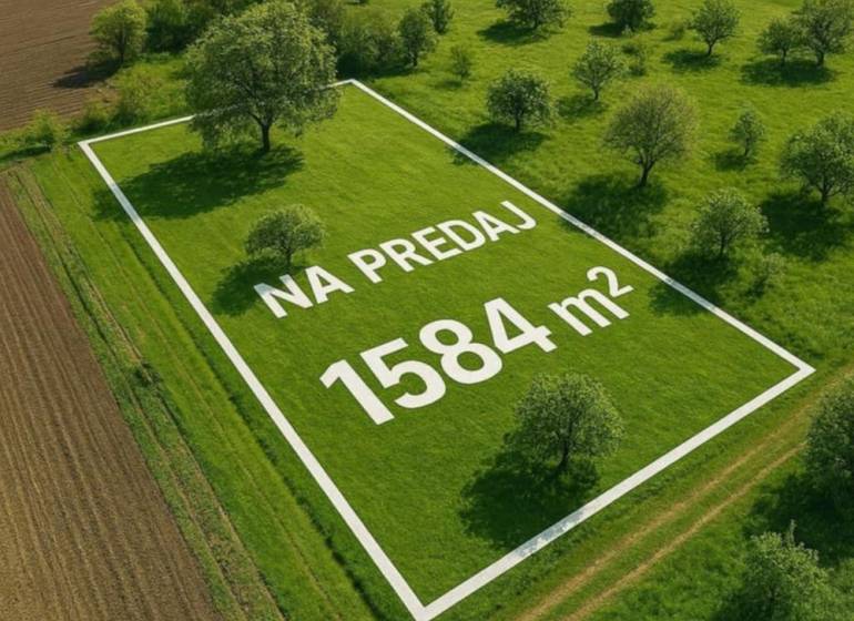 Land for residential use for sale in Veľké Zálužie, size 1584 m², illustrative photo.