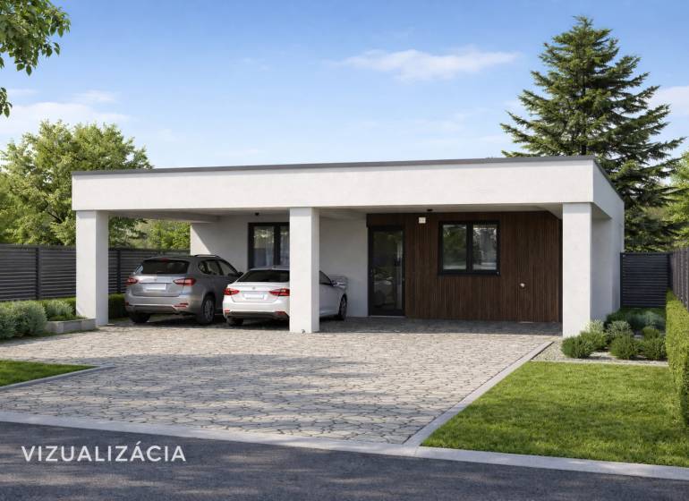 Exterior of a family house with two cars, ideal for plots - living in Svinica.