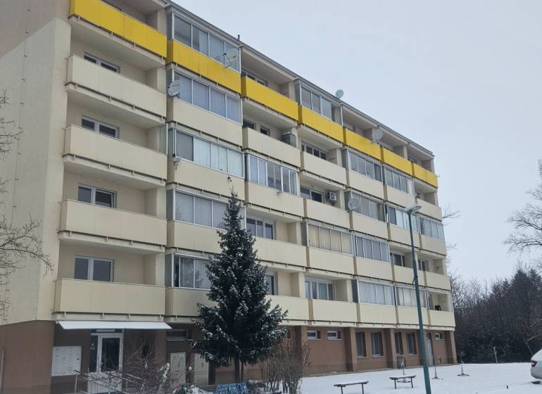Apartment building with balconies on Vrbovská Street in Piešťany, suitable for a studio apartment.