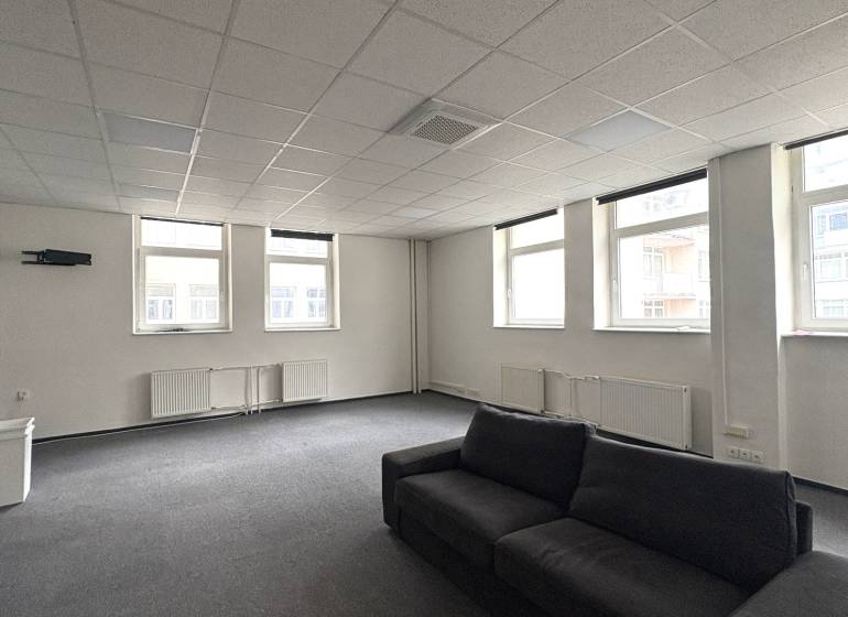 Offices with large windows, a sofa, and white walls, Bratislava - Ružinov, Trnavská cesta.