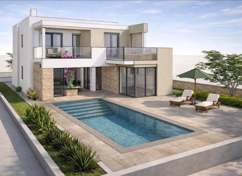 Two-story house with a pool in the town of Ljubač, on Ljubač Street, intended for residential land.