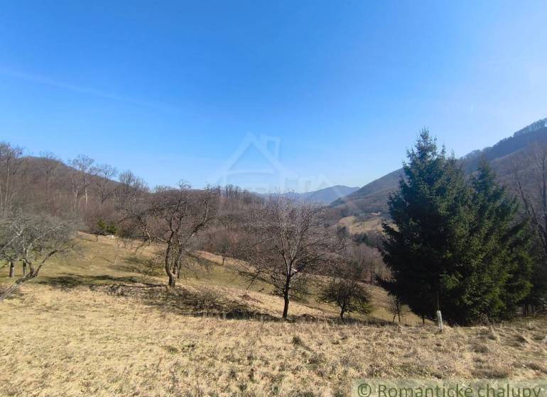The natural landscape around Nová Baňa with trees and hills in Záhrady.