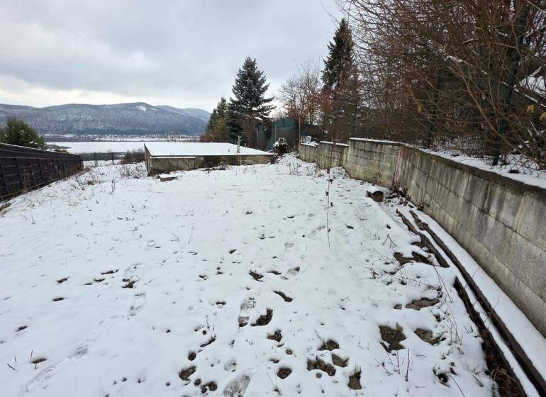 Winter landscape with a view of snow-covered recreational grounds in Považská Bystrica.