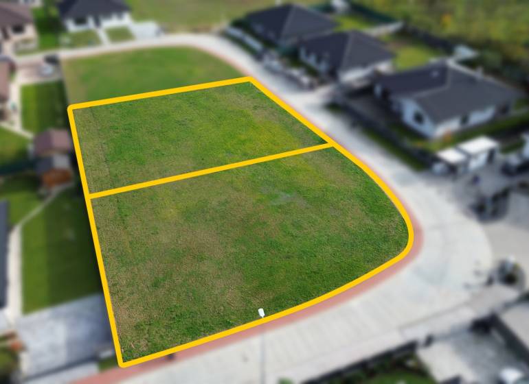 Plots in Kočovce suitable for living, surrounded by family houses in a peaceful location.