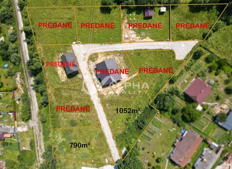 Lands - housing in Markušovce, most already sold, two plots with area for sale.