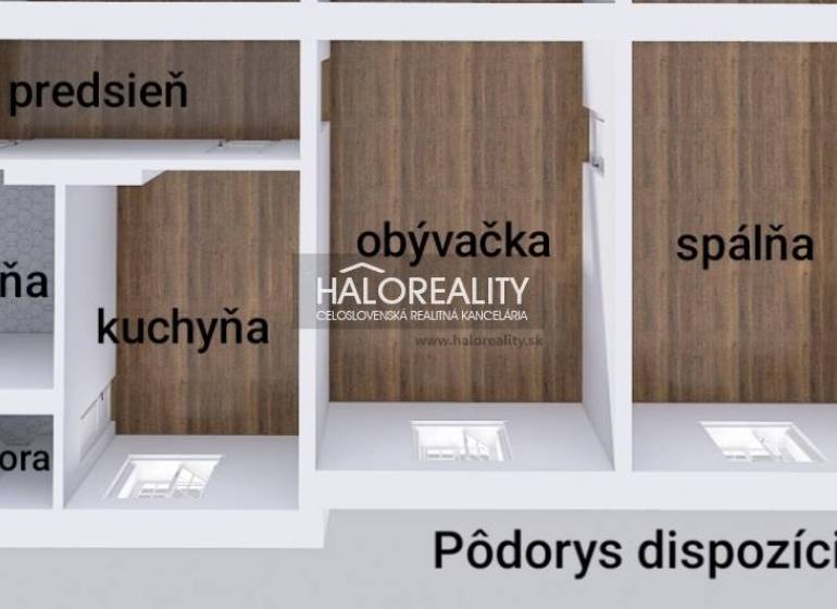 Floor plan of a 2-room apartment with wood decor flooring, including a hallway and a living room.