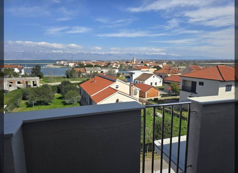 View of the panorama and sea from a holiday apartment in Nin, on Nin Street.
