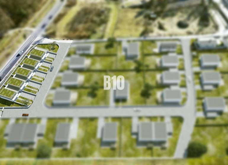 Visualization of plots - housing in Trenčianske Teplice with road infrastructure.