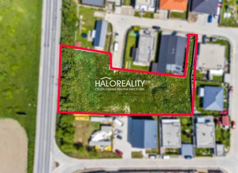 Aerial view of a building plot in Senec suitable for residential land.